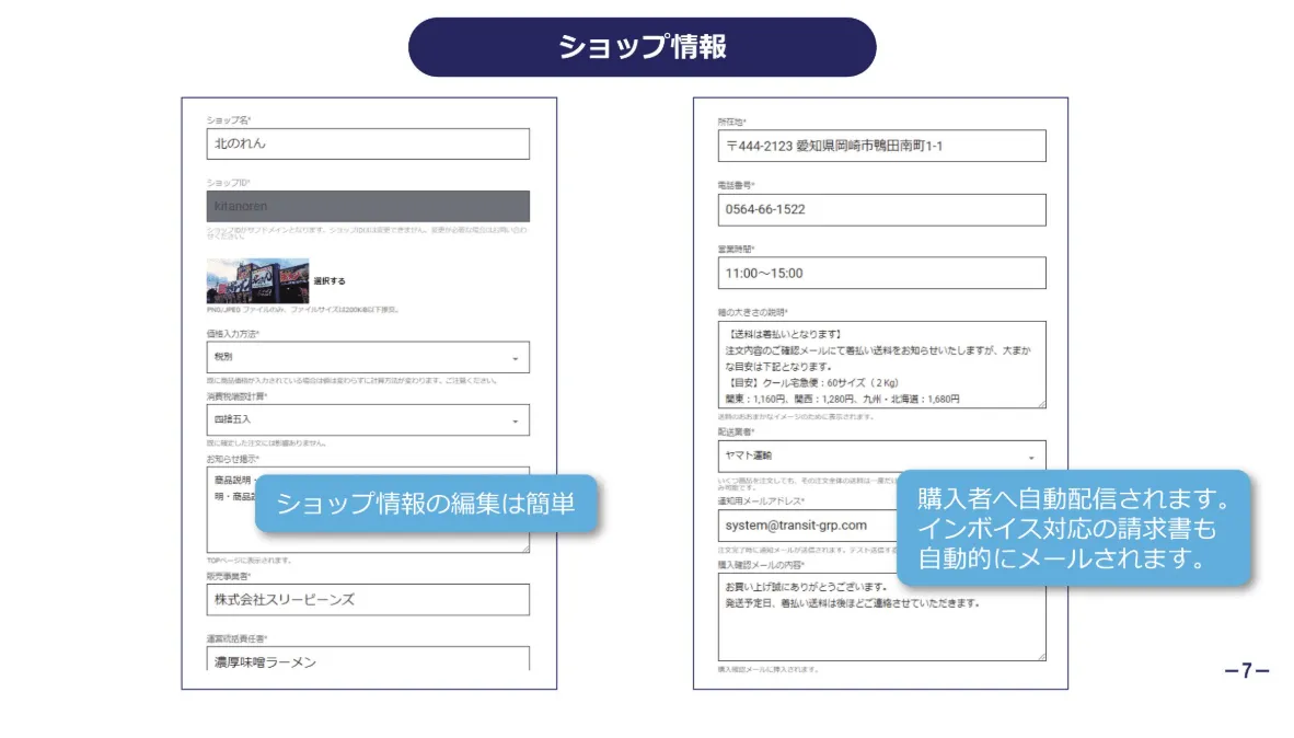 E-Commerce ECCart product and checkout view