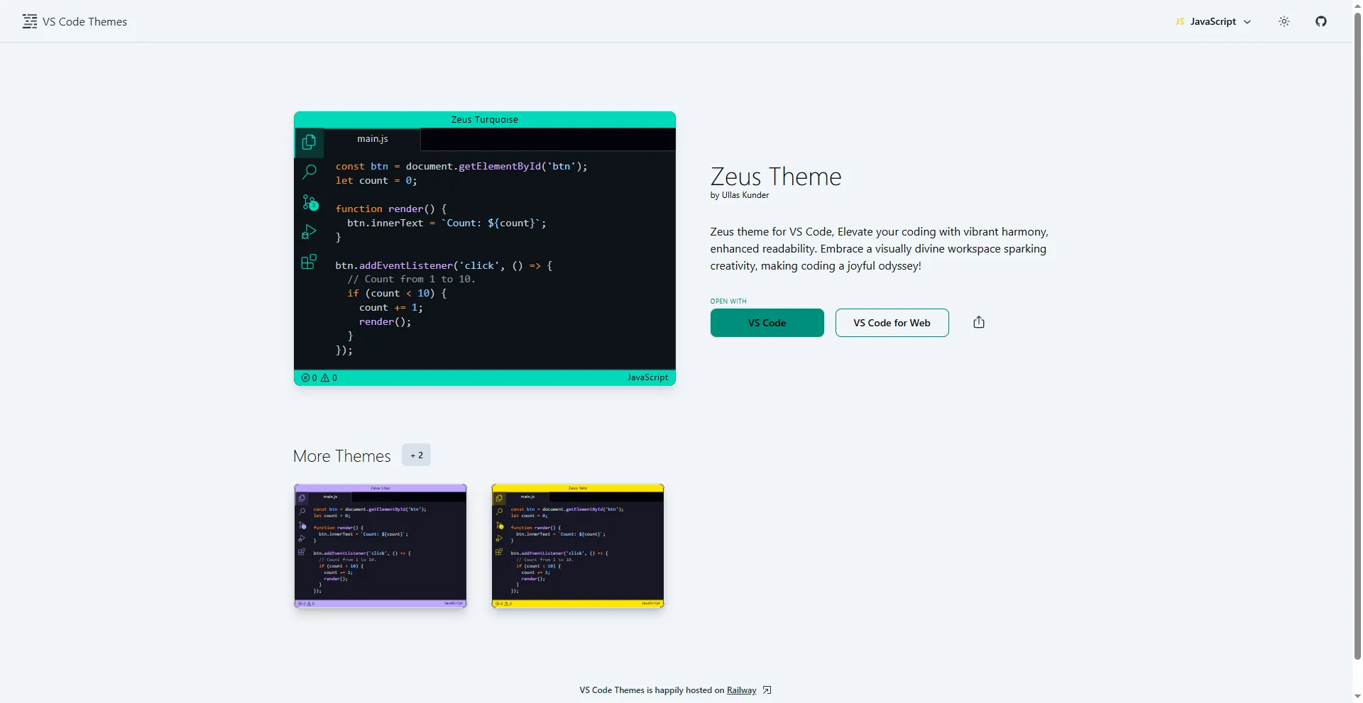 Zeus Theme code preview